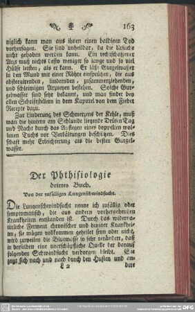 Drittes Buch. Von der zufälligen Lungenschwindsucht