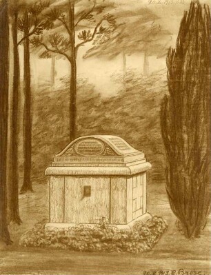 Entwurf für ein Grabmal : Entwurf für ein Grabmal. Zeichnung (bezeichnet 1913; C. Brose)