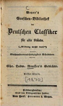 Chr. Ludw. Neuffer's Gedichte. 1