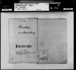 Pfarrberichte und Pfarrbeschreibungen Reusten-Altingen
