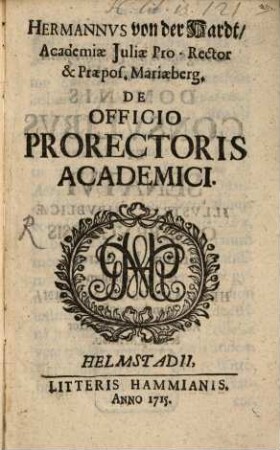 De officio Prorectoris Academici