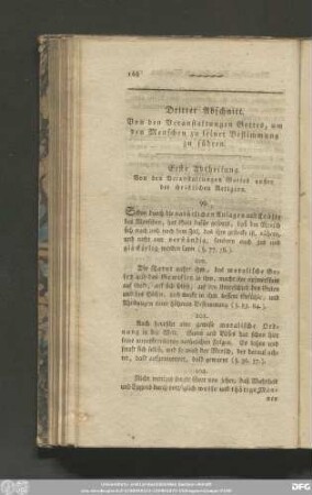 Erste Abtheilung. Von den Veranstaltungen Gottes außer der christlichen Religion.