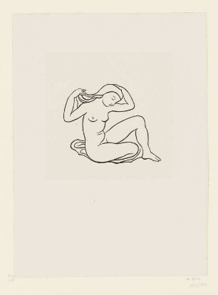 Verträumte Nackte, aus: Ovid, "Kunst des Liebens", Lausanne 1935, S. 65