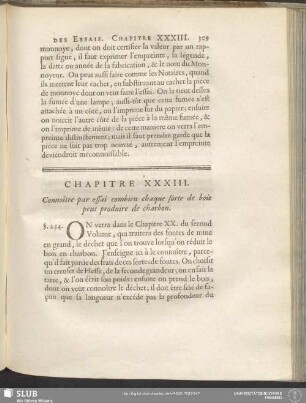 Chapitre XXXIII. Connoître par essai combien chaque sorte de bois peut produire de charbon
