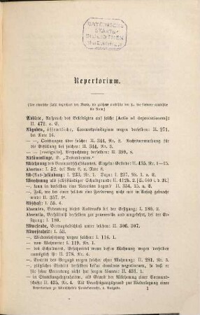 Repertorium zu Windscheid's Lehrbuch des Pandektenrechts, neuester Auflage