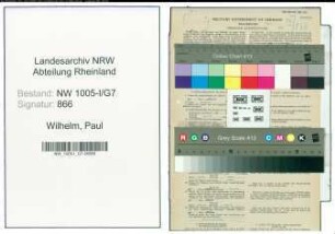 Entnazifizierung Paul Wilhelm , geb. 06.06.1889 (Postbetriebsassistent)