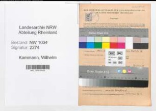 Entnazifizierung Wilhelm Kammann , geb. 04.10.1909 (Oberfeldwebel)