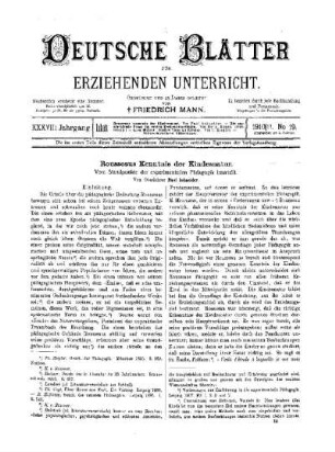 Rousseaus Kenntnis der Kindesnatur : vom Standpunkte der experimentellen Pädagogik beurteilt