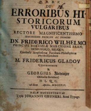 De Erroribus Historicorum Vulgaribus