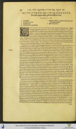 Titulus VII. Quod cum eo qui in aliena potestate est, negocium esse dicitur.