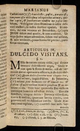 567-585, Articulus IV. Dulcedo Visitans.