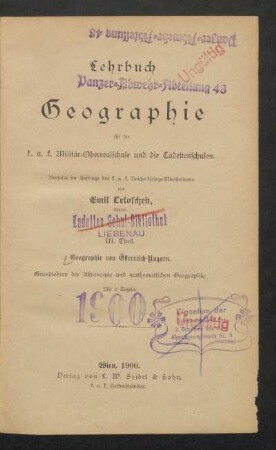 Theil 3, [Schülerband]: Geographie von Österreich-Ungarn : Grundlehren der Astronomie und mathematischen Geographie