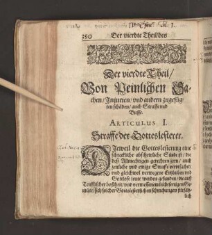 Der vierdte Theil/ Von Peinlichen Sachen/ Injurien/ und ...