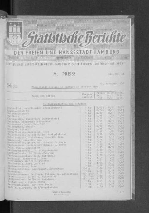 Einzelhandelspreise in Hamburg im Oktober 1958 : Lfd. Nr. 34