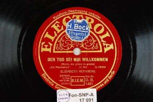 Der Tod sei mir willkommen (Morro, ma prima in grazia) : "Ein Maskenball"; III. Akt / G. Verdi