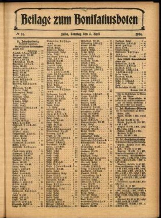 Zweite Ausgabe vom Sonntag, den 03. April 1904.