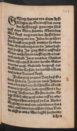 GEsang thut vns von einem Apf=||fel sagen/ ein Edels reiß hat vnns || den Apffel trage/