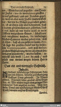 Das ein und viertzigste Gespräch
