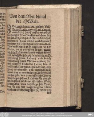 Von dem Abendtmal des Herrn.