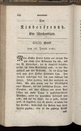 CCCXI. Stück, den 16. Junii, 1781