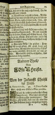 I. Von der Zukunfft Christi ins Fleisch