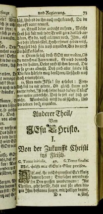 I. Von der Zukunfft Christi ins Fleisch