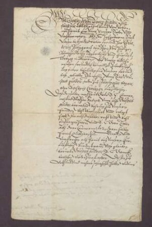 Kurfürst Gebhard von Köln quittiert über1.000 Gulden (vgl. GLA 43 Nr. 398) .