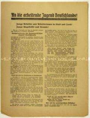 Aufruf der Reichskonferenz der Kommunistischen Jugend Deutschlands zur Revolution