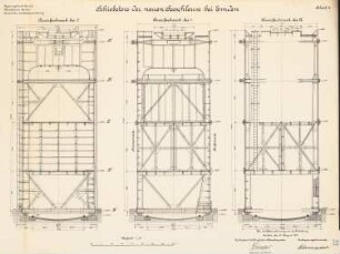 Neue Seeschleuse, Emden: Schiebetore, Querfachwerk: Schnitte 1:50