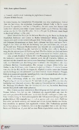 VIII: Zum späten Cranach