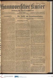 Hannoverscher Kurier : Hannoversches Tageblatt ; Morgenzeitung für Niedersachsen