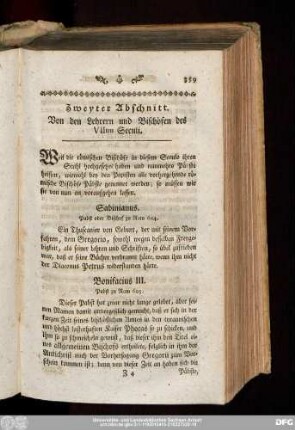 Zweyter Abschnitt. Von den Lehrern und Bischöfen des VIIten Seculi.