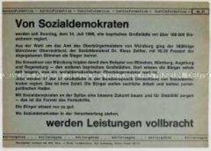 Propagandaflugblatt der SPD zur Bundestagswahl 1969 (Kurzinformation Nr. 21)
