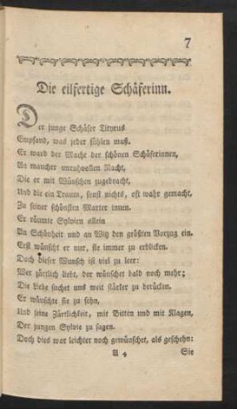 Die eilfertige Schäferinn.