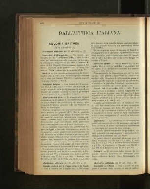 Dall'Affrica Italiana.