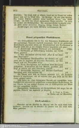 Neues zeitgemäßes Etablissement