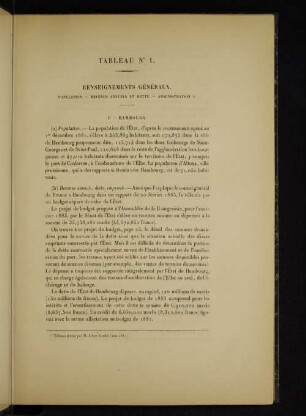 Tableau No. 1. Renseignements généraux.