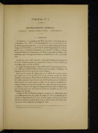 Tableau No. 1. Renseignements généraux.