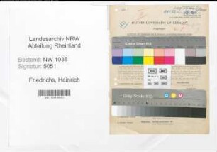 Entnazifizierung Heinrich Friedrichs , geb. 14.03.1891 (Angestellter)
