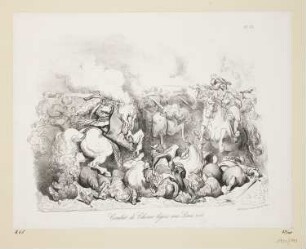 Combat de Chevau-légers sous Louis XIV, Blatt 13 der Folge "Folies-Gauloises depuis les Romains jusqu'à nos Jours. Album de Moeurs et de Costumes"