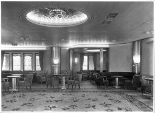 Passagierschiff "Boissevain" & MS Boissevain : Passagierschiff "Boissevain" (Stapellauf September 1936). Salon (Aussattung 1937; Deutsche Werkstätten AG Hellerau)