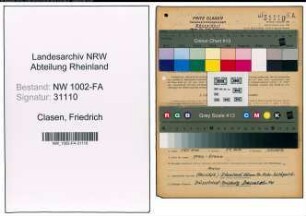 Entnazifizierung Friedrich Clasen, geb. 28.07.1902 (Haendler)