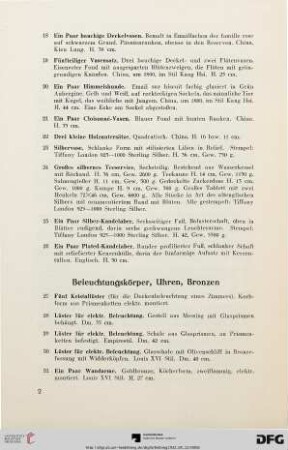 Beleuchtungskörper, Uhren, Bronzen (Nr. 27-45)