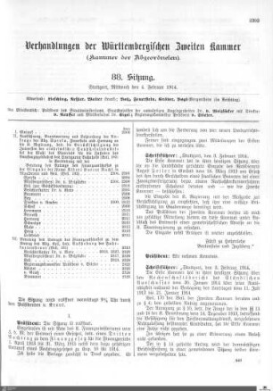 88. Sitzung, Stuttgart, 4.2.1914