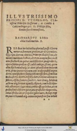 Domino Wilhelmo Reinhardus Lorichius Hadamarius Salutem