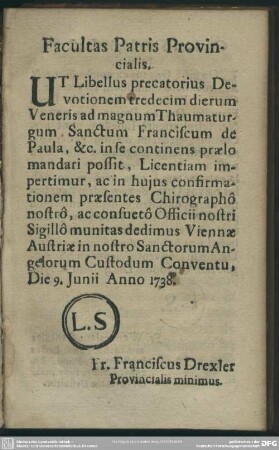 Facultas Patris Provincialis