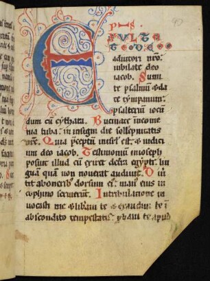 Fleuronnée-Initiale E, gespalten (Ps 80)