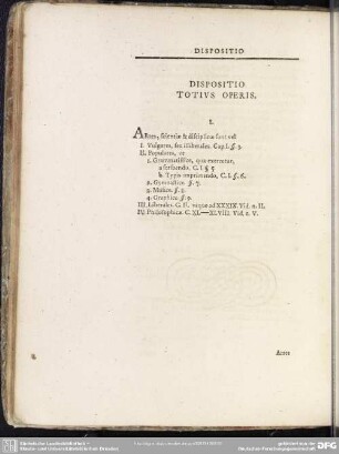 Dispositio Totius Operis
