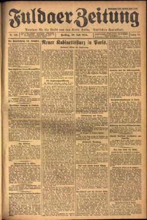 Ausgabe vom Freitag, den 23. Juli 1926.