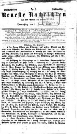 Neueste Nachrichten aus dem Gebiete der Politik. 1863 = Jg. 16, 1 - 3